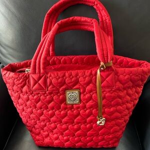 Brighton Karter Red Quilted Heart to Heart collection Tote Bag